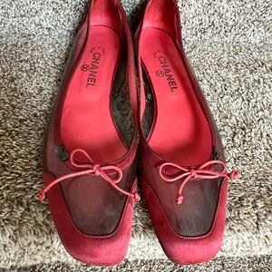 CHANEL Ballerina Matelasse Flat Pumps Ballet Shoes US6.5 Red G26250 Ajide  Dokurf